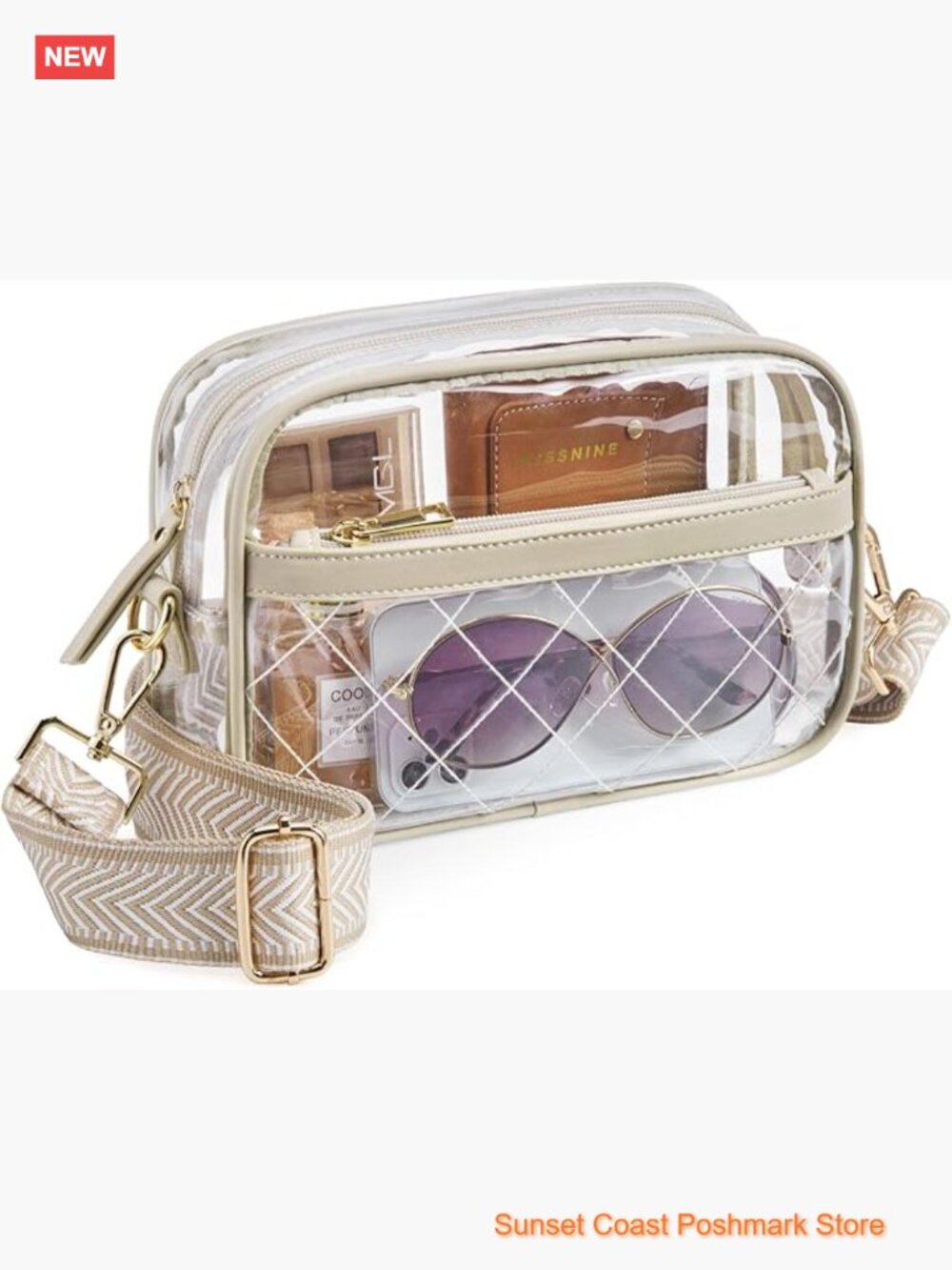 Quilted Clear Crossbody Bag Stadium Approved PVC Purse